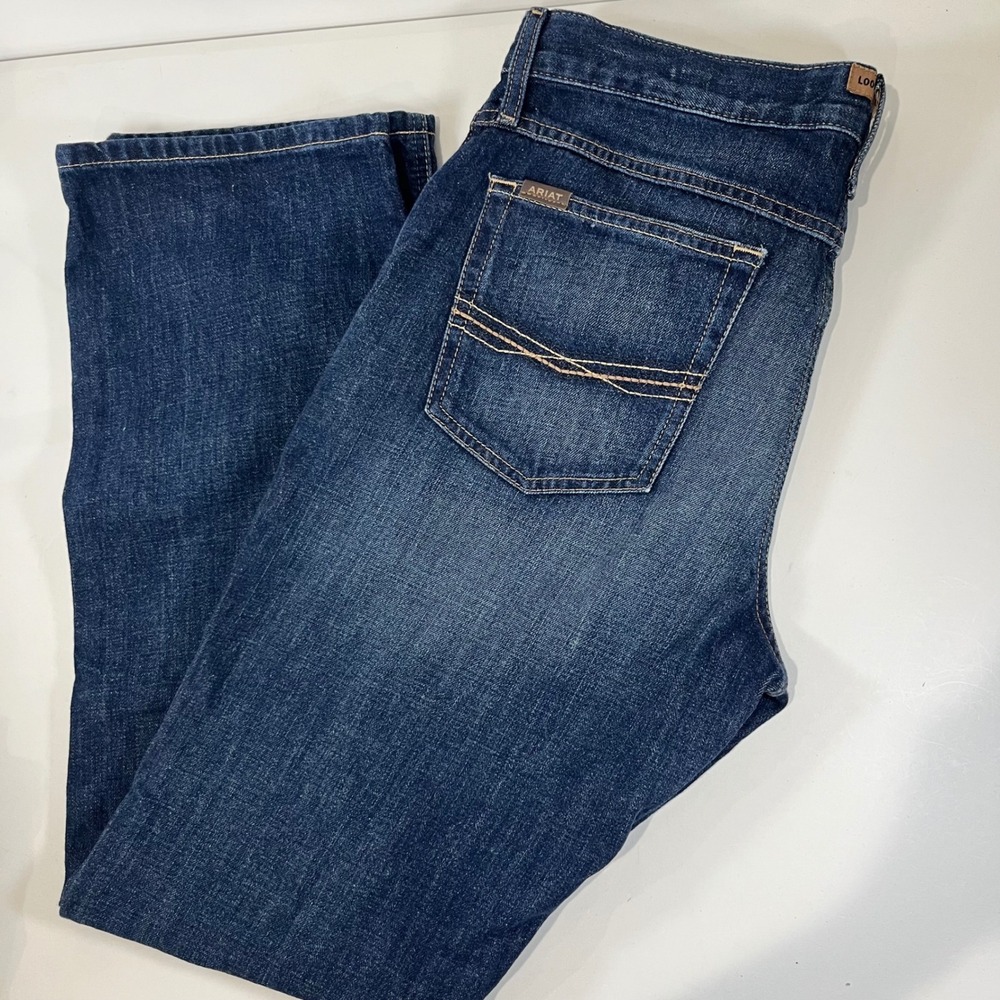 Ariat M4 Relaxed Boot Cut Jeans Mens 34x34 Dark Wash Denim Western Cowboy